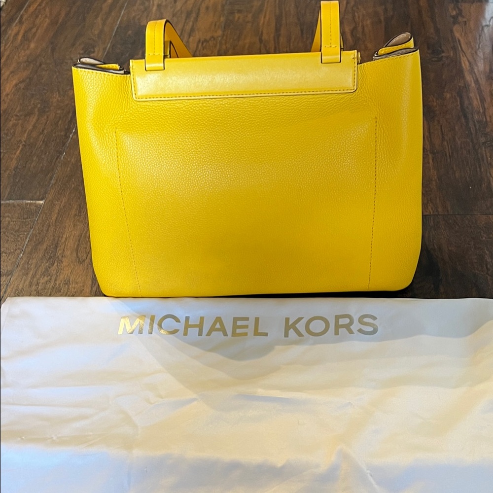 Michael Kors Yellow Tote with Floral Details - Picture 2 of 4